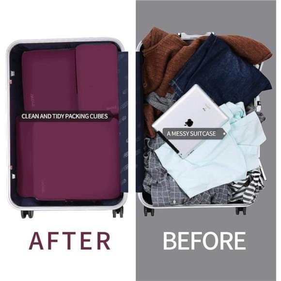 4Pack Compression Packing Cubes Travel Accessories Expandable Packing Organizers - Picture 4 of 6